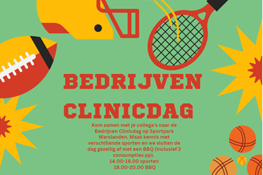 Bedrijvenclinicdag 13 nov op Sportpark Marslanden 